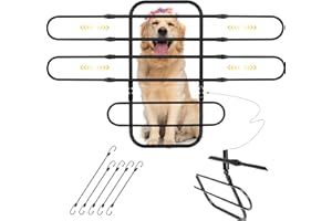 HOMEPEDIA Universal Fit Dog Barrier for SUV,Sedan,Truck,Front/Back Seat,Elastic 5 Ropes&Steel Hooks Firmly Fixed,42.5"–62"Width Adjustable,Dog Car Barrier Follow the Seat Movement,Durable Matte Paint