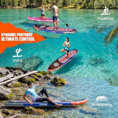WNOVA 11' Inflatable Stand Up Paddle Board, 34" Extra Wide Stable iSUP for Adults & Youth, with Camera Mount & Premium Accessories, Non-Slip Deck for All Skill Levels
