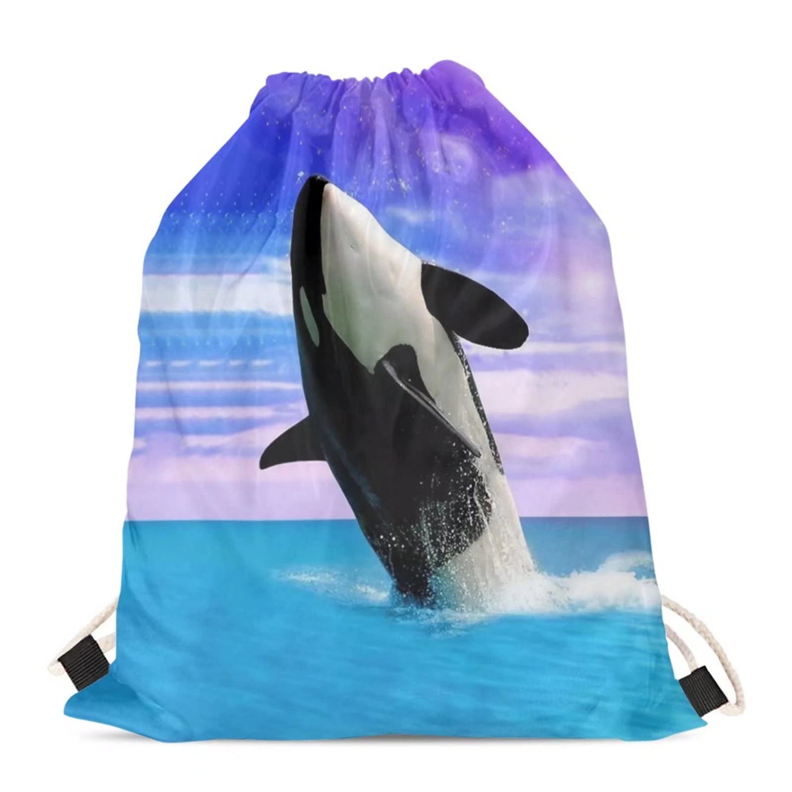BYCHECAR Killer Whale Swimming Bags for Kids School Bookbag Girls Swimming Bags Boys Sport PE Bag Childrens Outdoor Sport Storage Sackpack