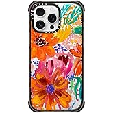 CASETiFY Ultra Impact iPhone 16 Pro Max Case [Strong Slim / 11.5ft 5X Militray Grade Drop Protection/Compatible with Magsafe] - EttaVee Watercolor Fleurs - Clear Black