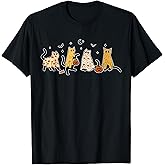 Cute Black Cats in Ghost Costume Women and Men Halloween T-Shirt