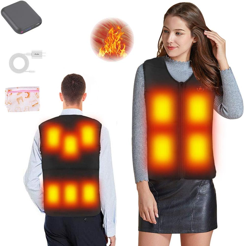 FERNIDA Heated Vest Slim Fit Heating Winter Vest Adjustable Washable USB Charging Heated …
