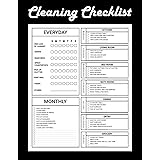 Cleaning Checklist: Daily Weekly and Monthly Cleaning Schedule Checklist Planner | Household Chores with Check Lists | House