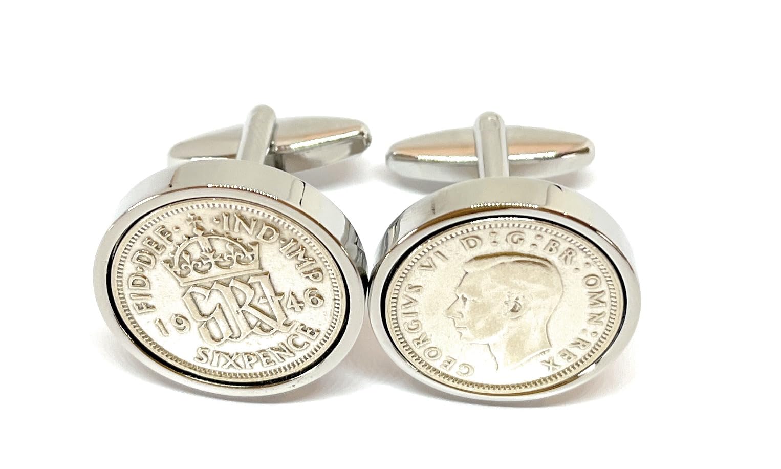 1946 Original Lucky Sixpence 6d birthday gift for him Anniversary Cufflinks ideal for a 80th birthday