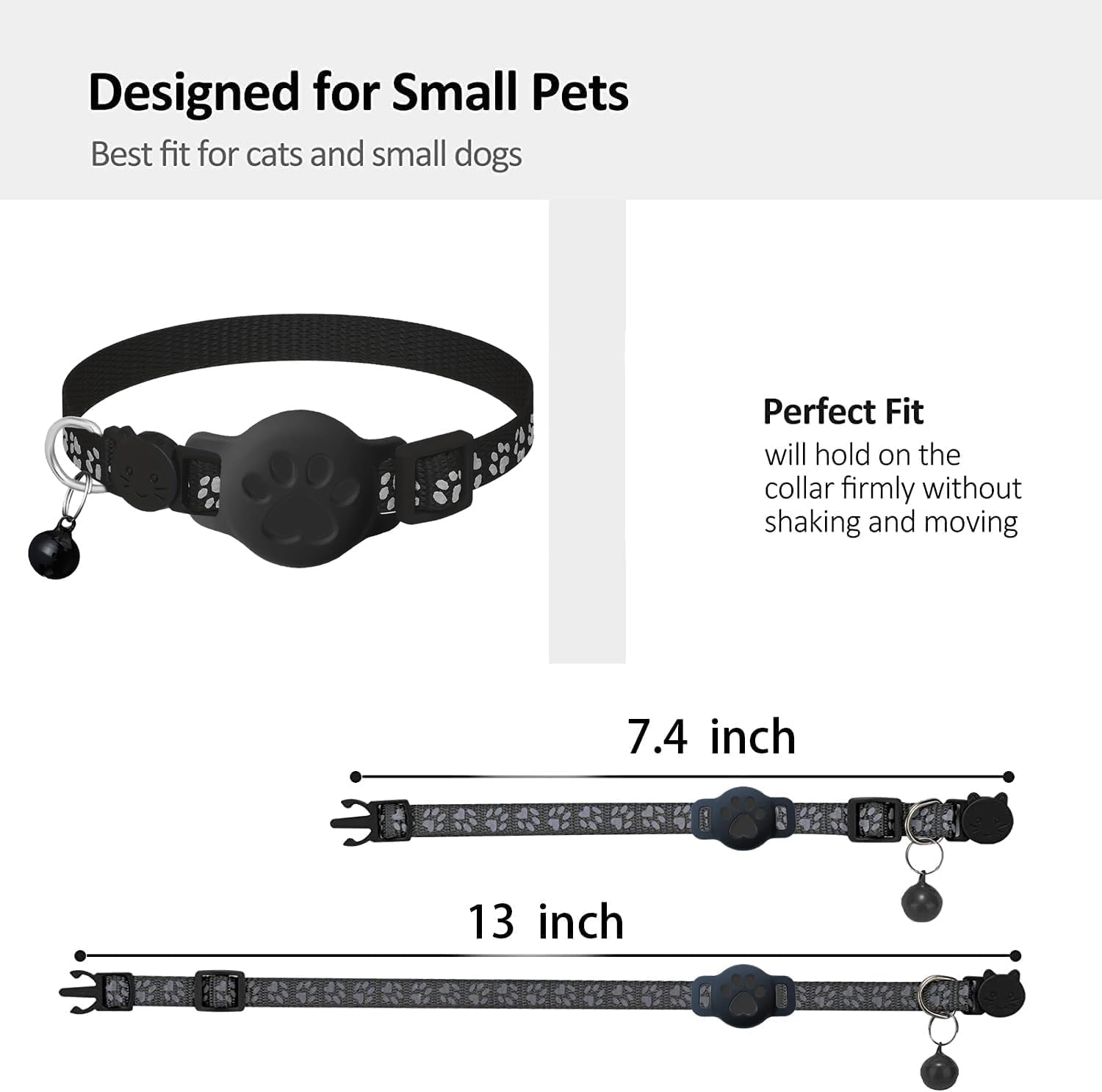 Pet Tracker,GPS Collar for Cats (Android Only) Smart tag,Waterproof Compatible with Google Find My,No Monthly Fee,Advanced Tracking Solution Smart Collar for Pet Safety Ideal Small Large Cats