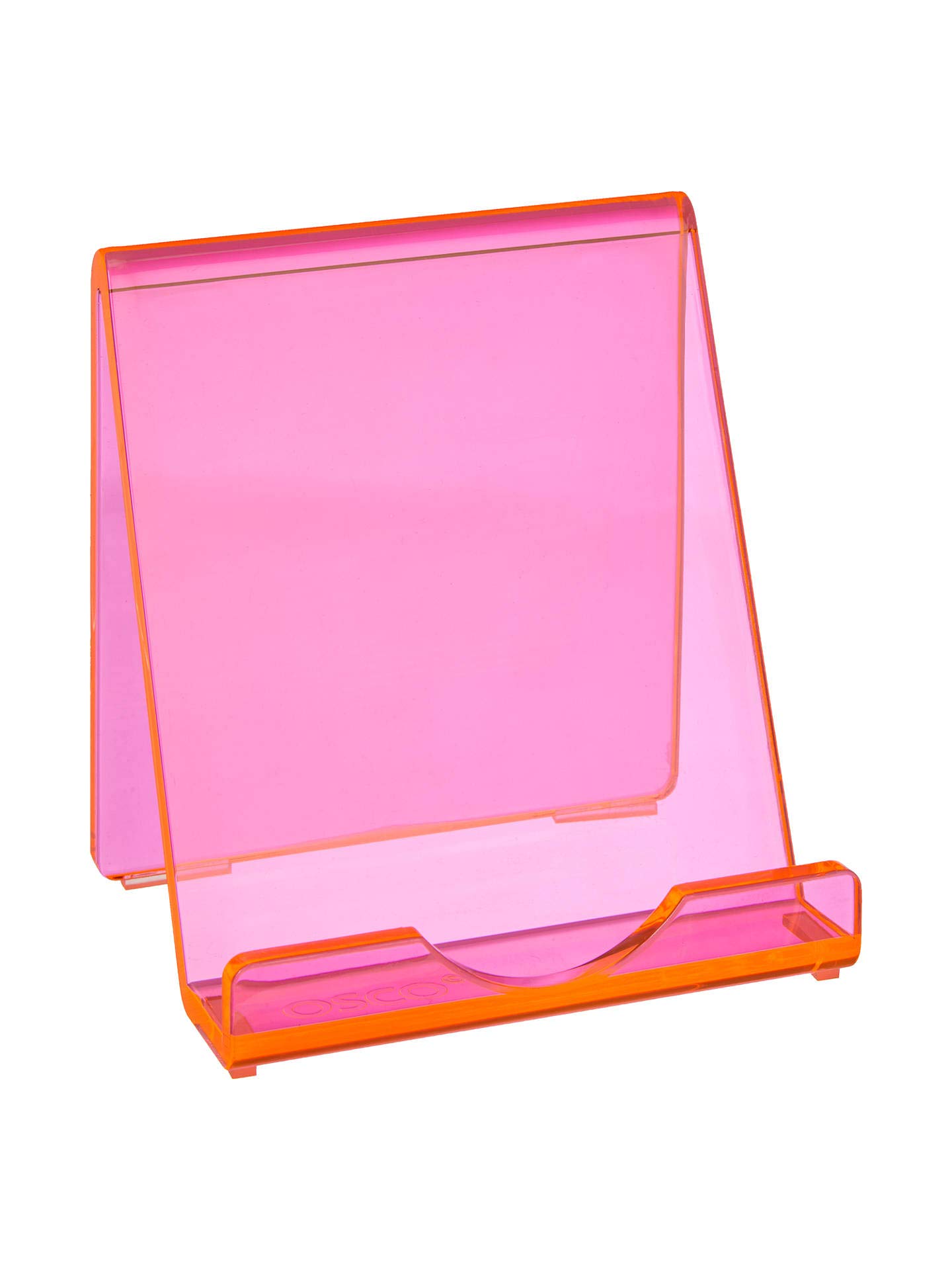 Osco Neon Acrylic Smartphone Dock Stand, Elegant Desk & Bedside Holder with Glass-Look Finish, Universal Mobile Compatibility, Non-Slip Feet, Compact 9.2×8.5×7 cm