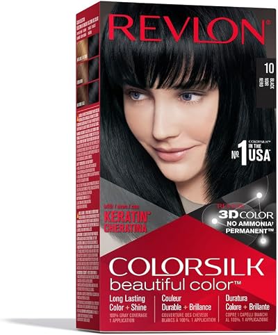 Revlon Colorsilk Permanent Hair Dye Black 10/1N Pack of 3 Ammonia Free