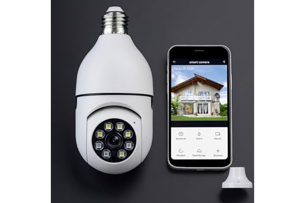 Câmera Segurança IP Lâmpada WiFi Full HD 1080p com Visão Noturna Infravermelho 1080P, Yoosee, Bivolt, Detecção de Movimento, Áudio Bidirecional, Prova D'água Giratória