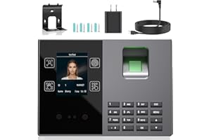 FIONOFY Time Clocks for Employees Small Business, Face + Fingerprint + Palm + PIN, Clock in and Out Machine for Employees, No Monthly Fee No Software Required, Grey