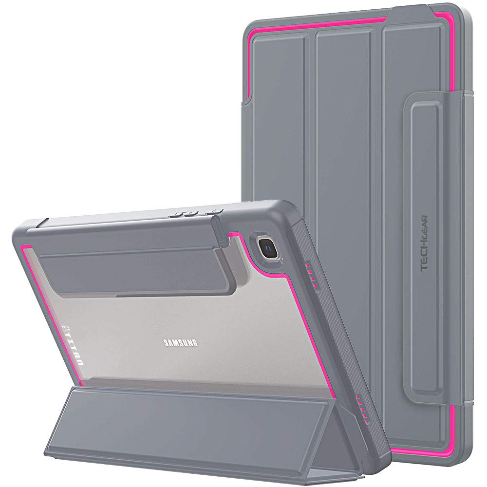 TECHGEAR Titan Case For Samsung Galaxy Tab A7 10.4" 2022/2020 (SM-T500 / T503 / T505 / T509) Slim Shockproof Tough Rugged Protective Armour Smart Stand Case, Kids Schools Workman Case [Pink]
