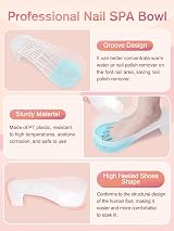 Deciniee Toe Nail Soaking Bowl 2Pcs Acetone Remover Spa Tool High Heel Clear PT view 2