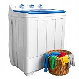 Clickoods 14lbs Portable Washing Machine with 9.5lbs Wash and 4.5lbs Spin, Twin Tub Washer Compact Machine with Drain Pump, Mini Portable Washer for Home, Camping, RVs, and Small Spaces, Blue