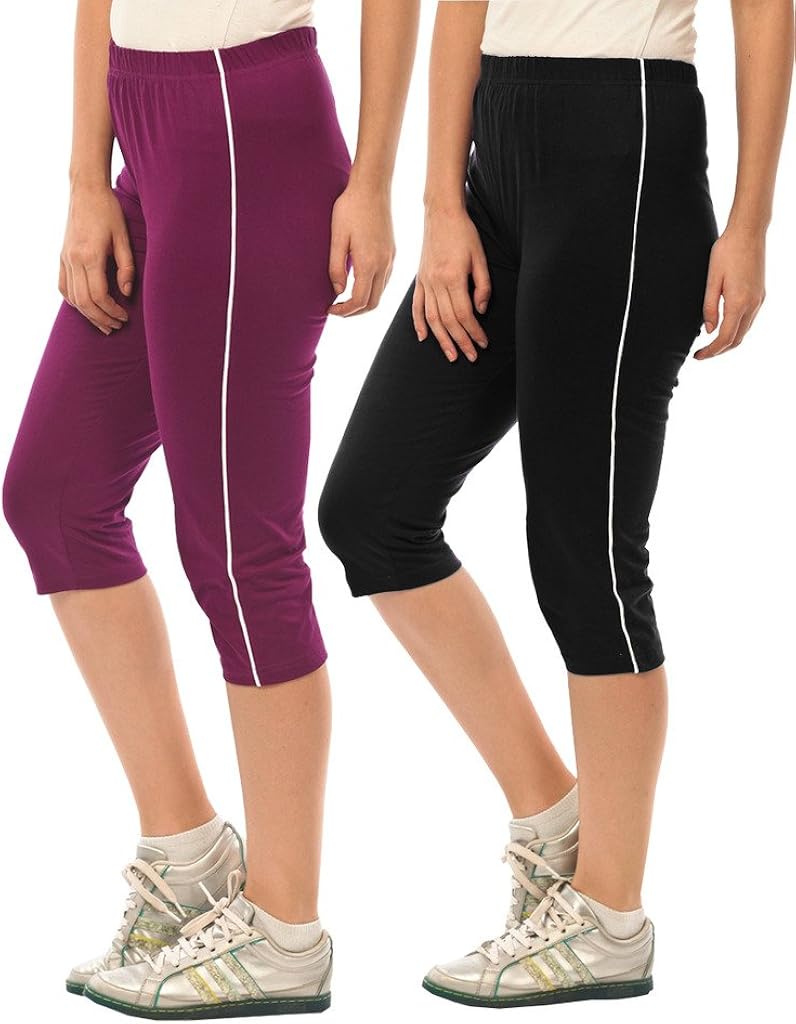 Buy MINNOW Girls Capris(Multicolour, 45 Years, Pack of 2) at Amazon.in