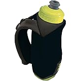 Amphipod Hydraform Ergo-Lite Handheld Water Bottle, BPA-Free Minimalist Insulated Hydration for Ultra-Running & Walking - Black/Green -10.5 oz