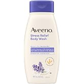 Aveeno Stress Relief Body Wash, Lavender Scent, 18 fl. oz | Helps You Feel Calm &amp; Relaxed, Body Wash for Sensitive Skin, Gently Cleanses, Paraben- &amp; Soap -Free