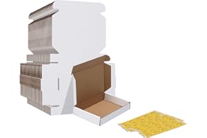 HORLIMER 6x4x1 inches Shipping Boxes Set of 50, White Corrugated Cardboard Box Literature Mailer