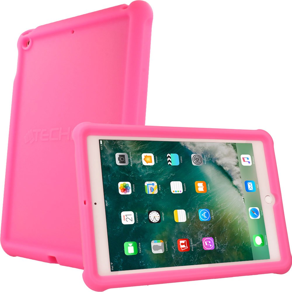 TECHGEAR Bumper Case fits iPad 9.7" 6th Generation 2018 / 5th Generation 2017, Rugged Shock Proof Soft Silicone Protective Easy Grip Case + Screen Film - Kids & School Friendly Case