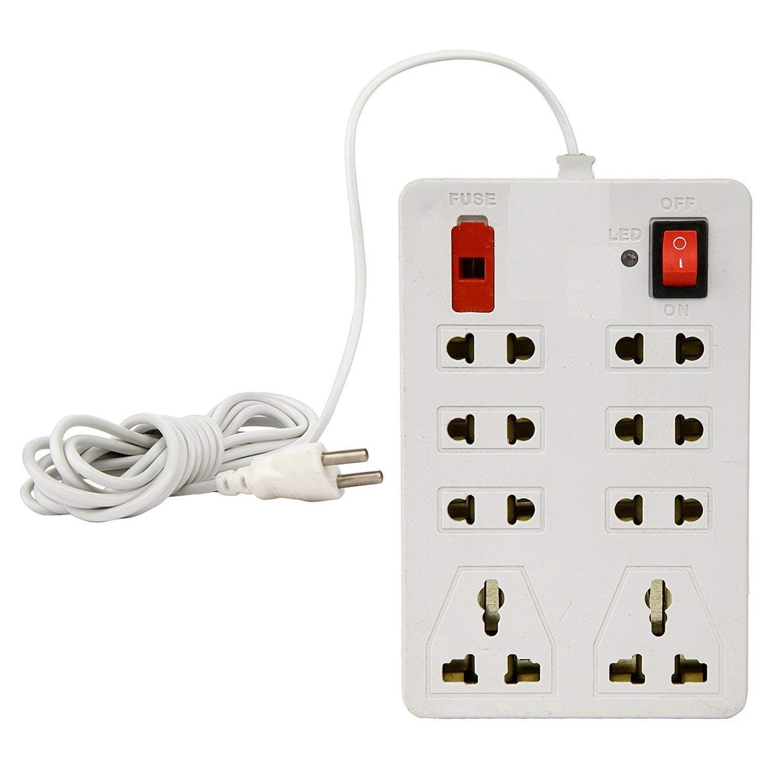 Black Apple 8+1 Socket Extension Board Mini Strip with LED Indicator