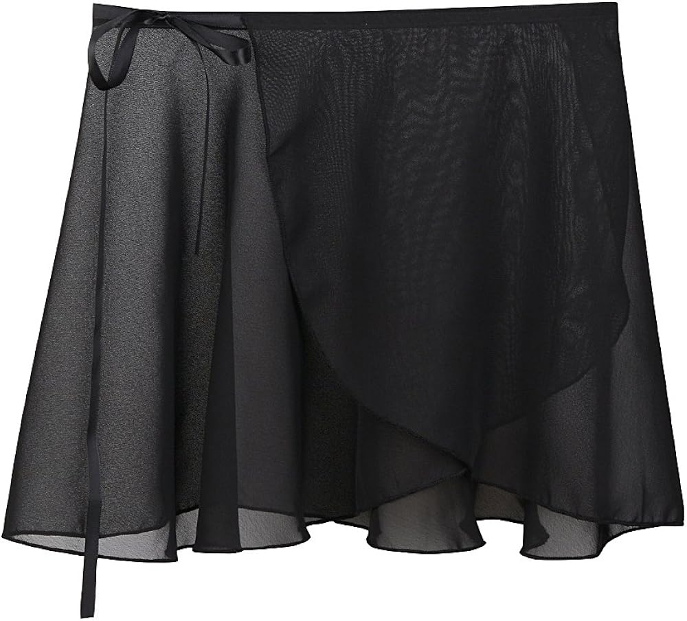 NewChao Ballet Chiffon Wrap Skirts Dance Skirts for Women Girls White Black: Clothing