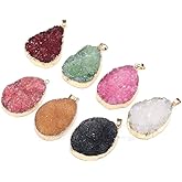 QSLLER 3PCS Natural Stone Pendants,Irregular Shape Natural Crystal Agate Bud Pendants Charms for DIY Jewelry Making Necklace Bracelet（4pcs Random Colors）