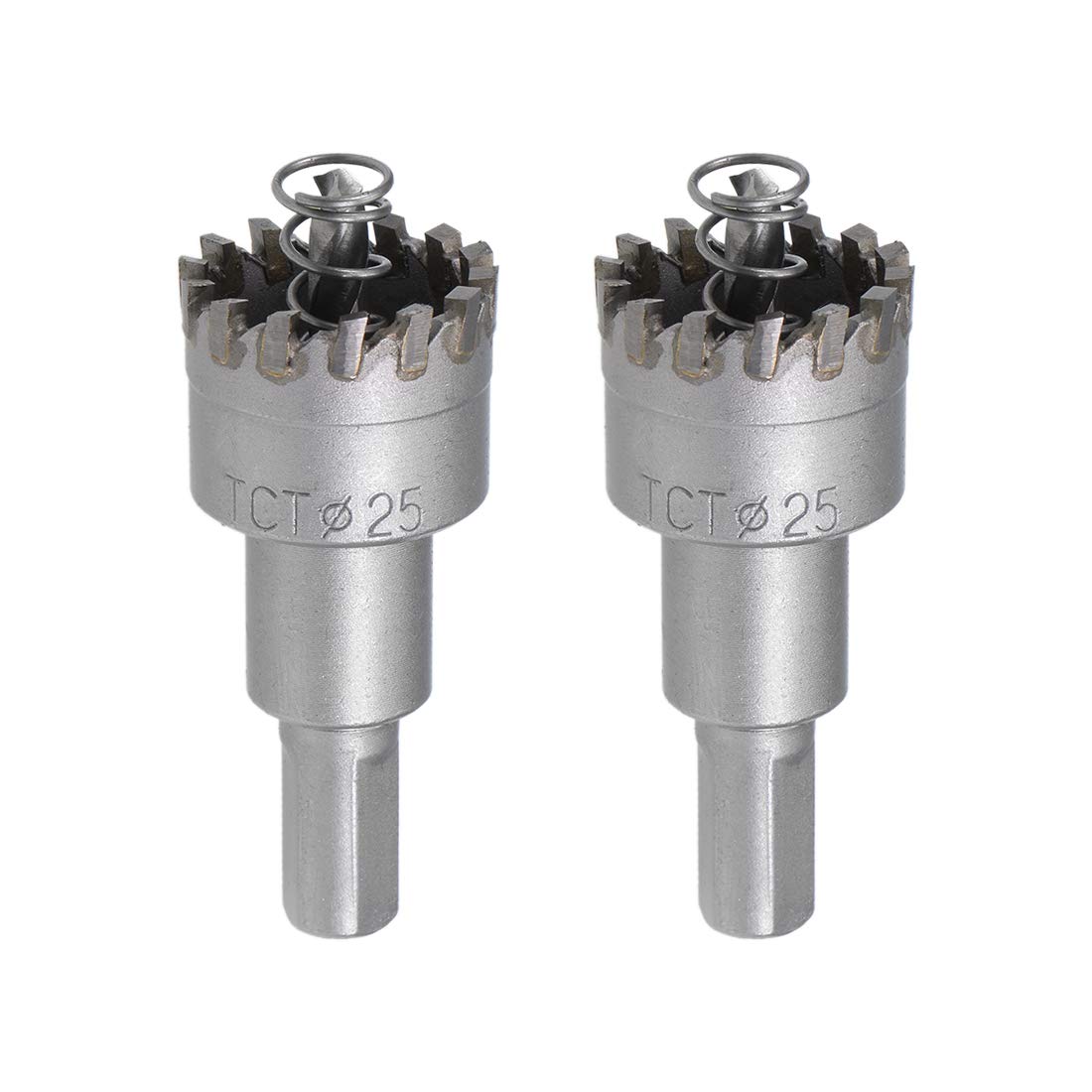 sourcing map 25mm Carbide Hole Cutter, Hole Saws for Stainless Steel Sheet Metal, High Density Carbide Tooth, 2pcs