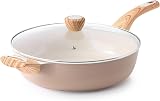 SENSARTE Ceramic Nonstick Frying Pan with Lid 30cm 4.7L Induction Pan