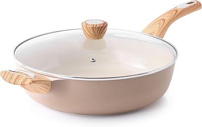 SENSARTE Ceramic Nonstick Frying Pan with Lid 30cm 4.7L Induction Pan