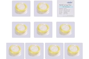 COBETTER 100 pcs/pk Sterile Syringe Filter Double-Layer PES Hydrophilic Membrane 0.2μm Lab Filters 25mm Diameter Individually