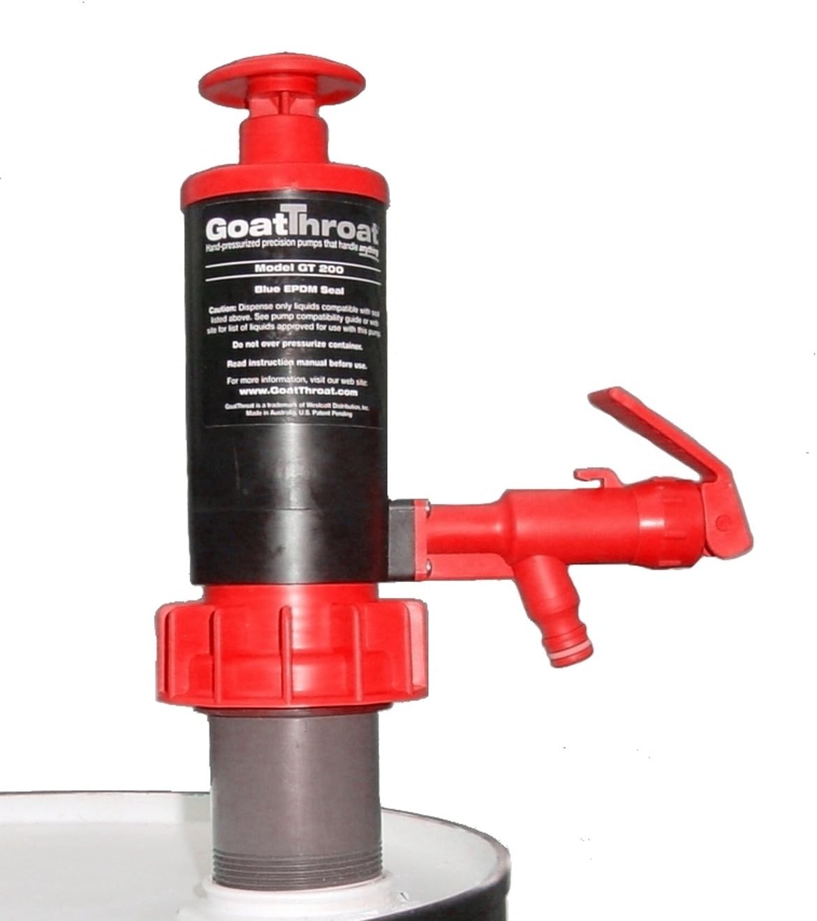 GoatThroat Pump With Nitrile Seal, Red with Standoff