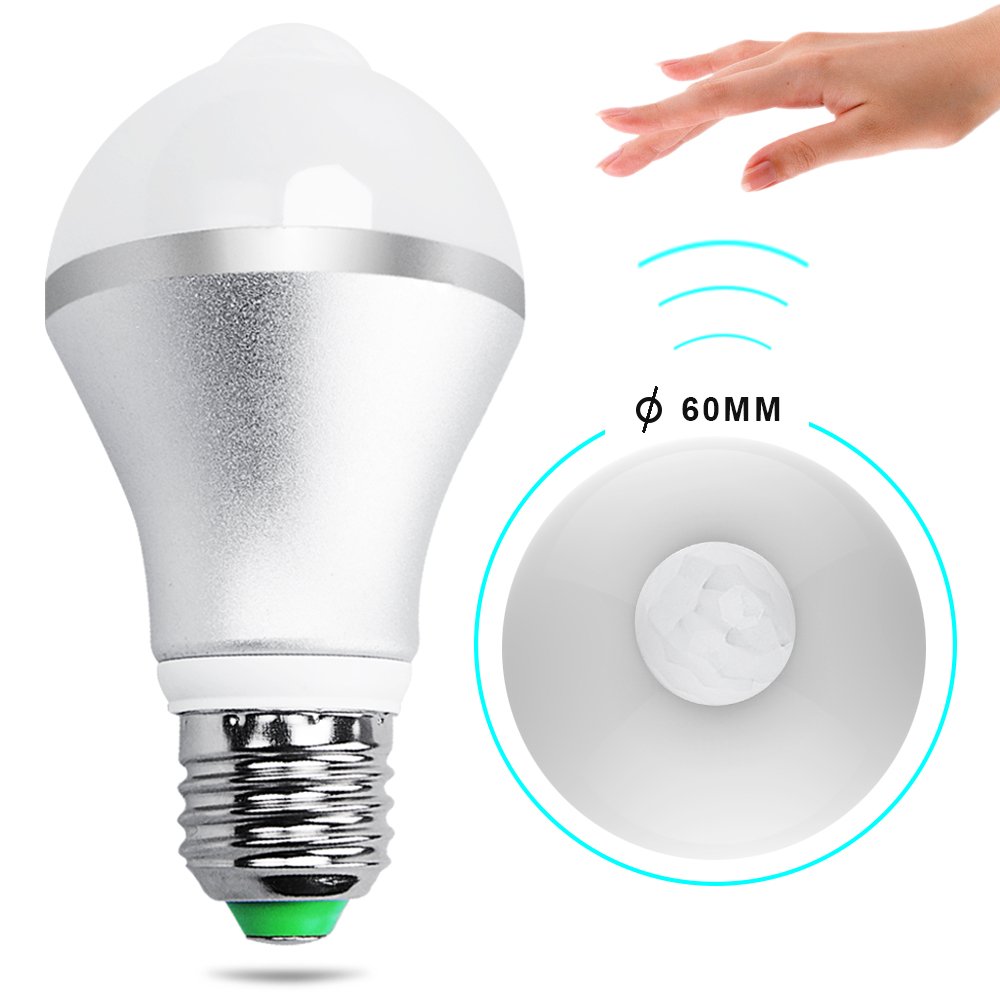 Bombilla Sensor, iRainy E27 7W Bombillas LED con Sensor de ...