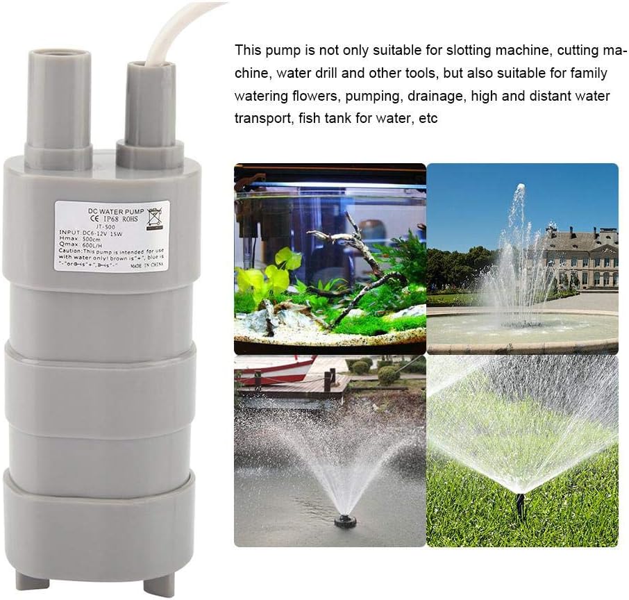 DC 12 V Submersible Pump Immersible Under Water Pump Small Bath Pump with Female Plug for Fish Tank Pool Pond, Aquarium - Image 3
