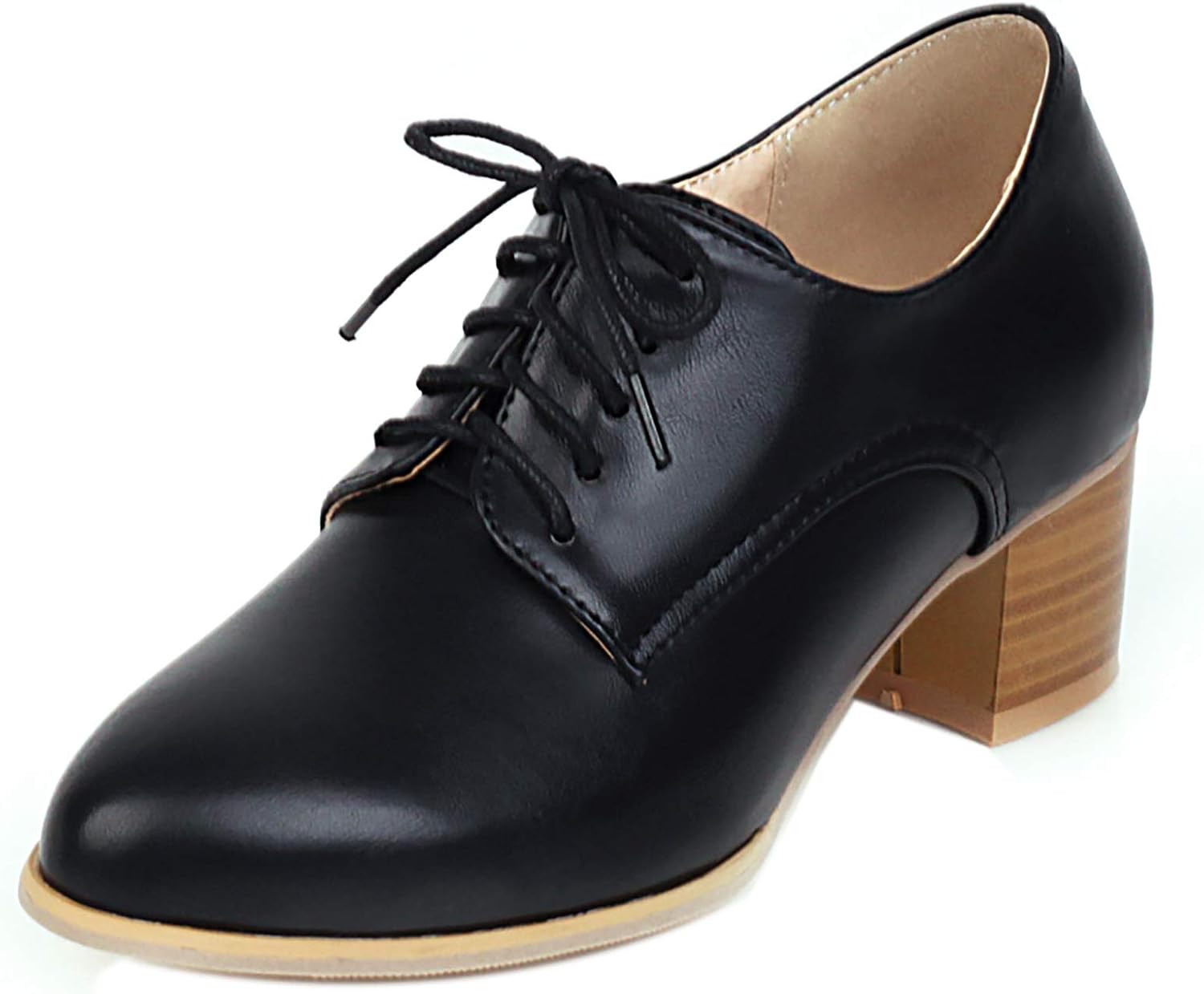 EveKitty Women Oxford Shoes Block Heel Office Shoes Derby