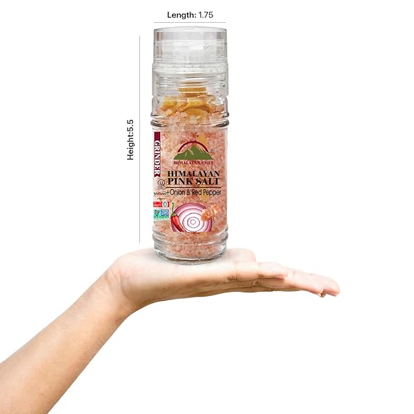 HIMALAYAN CHEF ONION & RED PEPPER WITH HIMALAYAN SALT, GLASS GRINDER-3.5 OZ, ROASTED ONION (5327C)