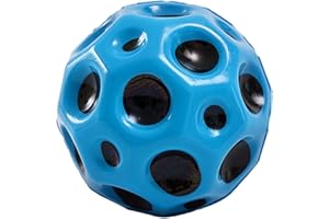 leasote Bouncy Ball Moon Shape Porous Bouncy Ball Kids Indoor Toy Ergonomic Design Colorful Fashion Compact Blue