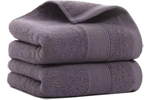 LRUUIDDE Bathroom Hand Towels 2 Set, Cotton Hand Towel for Bath, Hand, Face, Kitchen, Super Soft, Highly Absorbent, Machine Washable, Size 14" x 30" (Gray)…