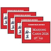 Pixibond Mahjong Cards 2026, 4 PCS Mah Jong Card - Large Print - Easy to Read Rule Cards for Game Nights, Suitable for Mahjon