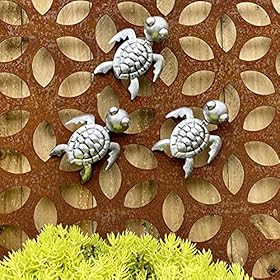 Metal Sea Turtle Wall Decor, Indoor & Outdoor Turtle Decor, Turtle Garden Decor and Turtle Decorations for Home. Turtle… 610X9BY02HS