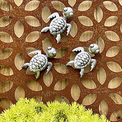 Metal Sea Turtle Wall Decor, Indoor & Outdoor Turtle Decor, Turtle Garden Decor and Turtle Decorations for Home. Turtle… 610X9BY02HS
