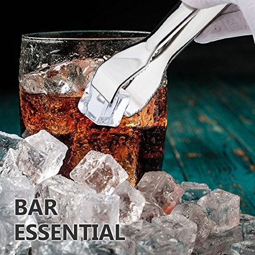 image for TRUSBER 2 Packs Ice Tongs for Ice Bucket, Stainless Steel Food Serving