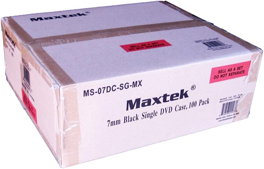 Maxtek 7mm Slim Black Single CD/DVD Case, 100 Pieces Pack.: Home & Kitchen