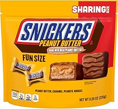 SNICKERS Fun Size Peanut Butter, Caramel & Peanuts Milk Chocolate Bars Individually Wrapped Candy Bars, Sharing Size, 8.29 Oz