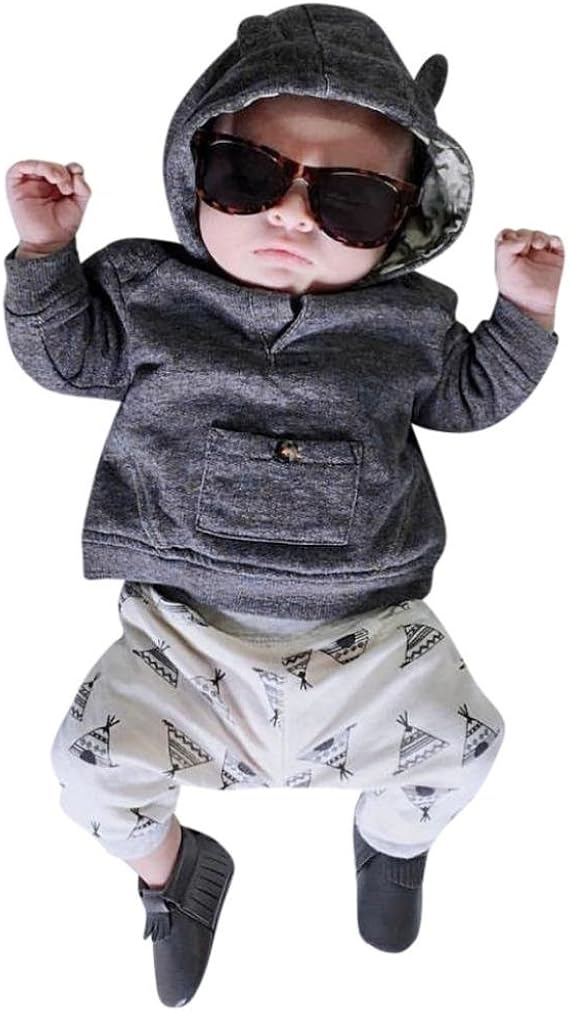 Pantalon Day8 Vetement Bebe Garcon Hiver Pas Cher Pyjama Bebe Garcon Naissance 0 3 Ans Habit Ensemble Bebe Garcon Automne Haut Top Manche Longue Sweat Garcon Capuche Ensembles Vetements