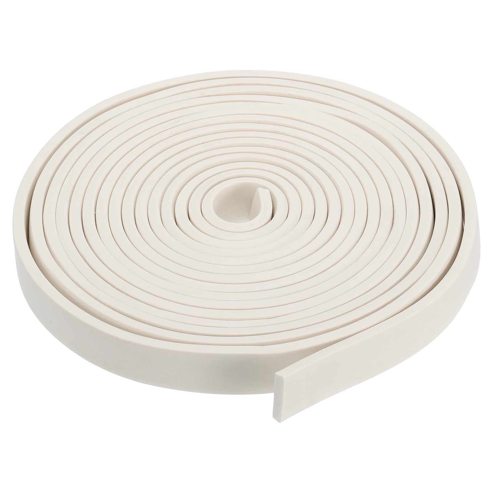 PATIKIL 5000x20x5mm Silicone Foam Seal Strip, High Density Square Solid Sponge Rubber Weather Stripping Cord for Sealing Gap Blocker Insulation, White