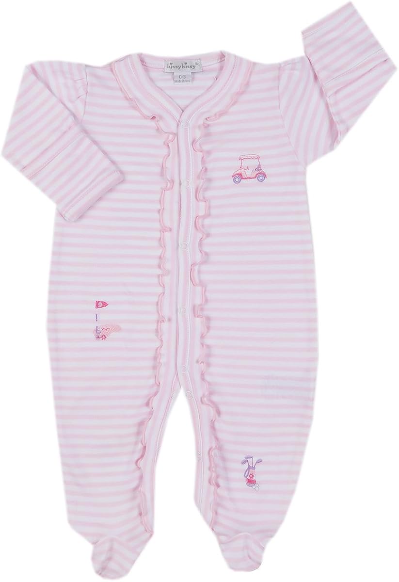 Kissy Kissy Baby Girls Mini Golf Stripe Footie Pink