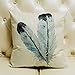 Happytimelol 18 x 18 Cotton Linen Throw Pillow Case Cover (3D Feather Style 2)