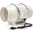 Nalle Inline Duct Fan 50W 280 CFM Ventilation Exhaust Blower Fans 4 Inch Duct Fan Efficient Quiet Copper Motor for Ducting Vents Bathroom Kitchen Grow Tents Hydroponics