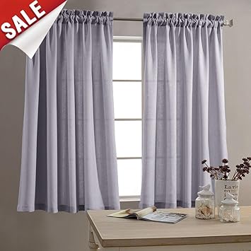 Home Kitchen Tier Curtains Vintage Half Curtain Drape Panel