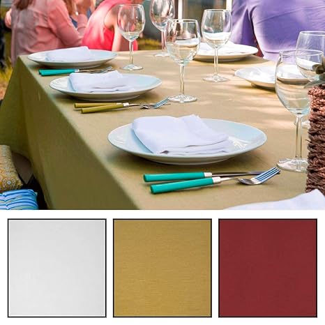Slimline Tablewear Tischdecke Gartentischdecke Classic 140x240 cm abwaschbar Teflon beschichtet Wasserabweisend weiß rot senf