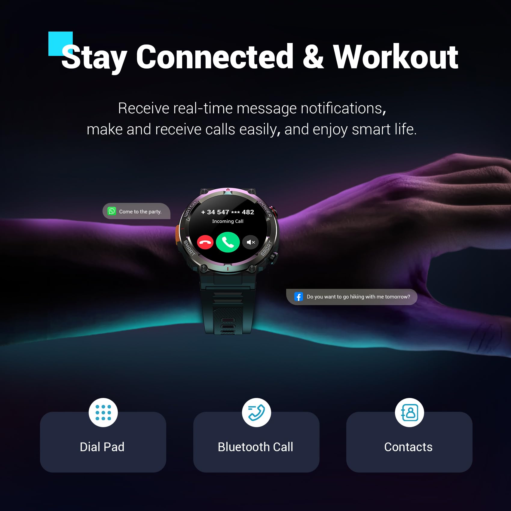 Blackview Military Smart Watch for Men (Answer/Make Calls), 1.45