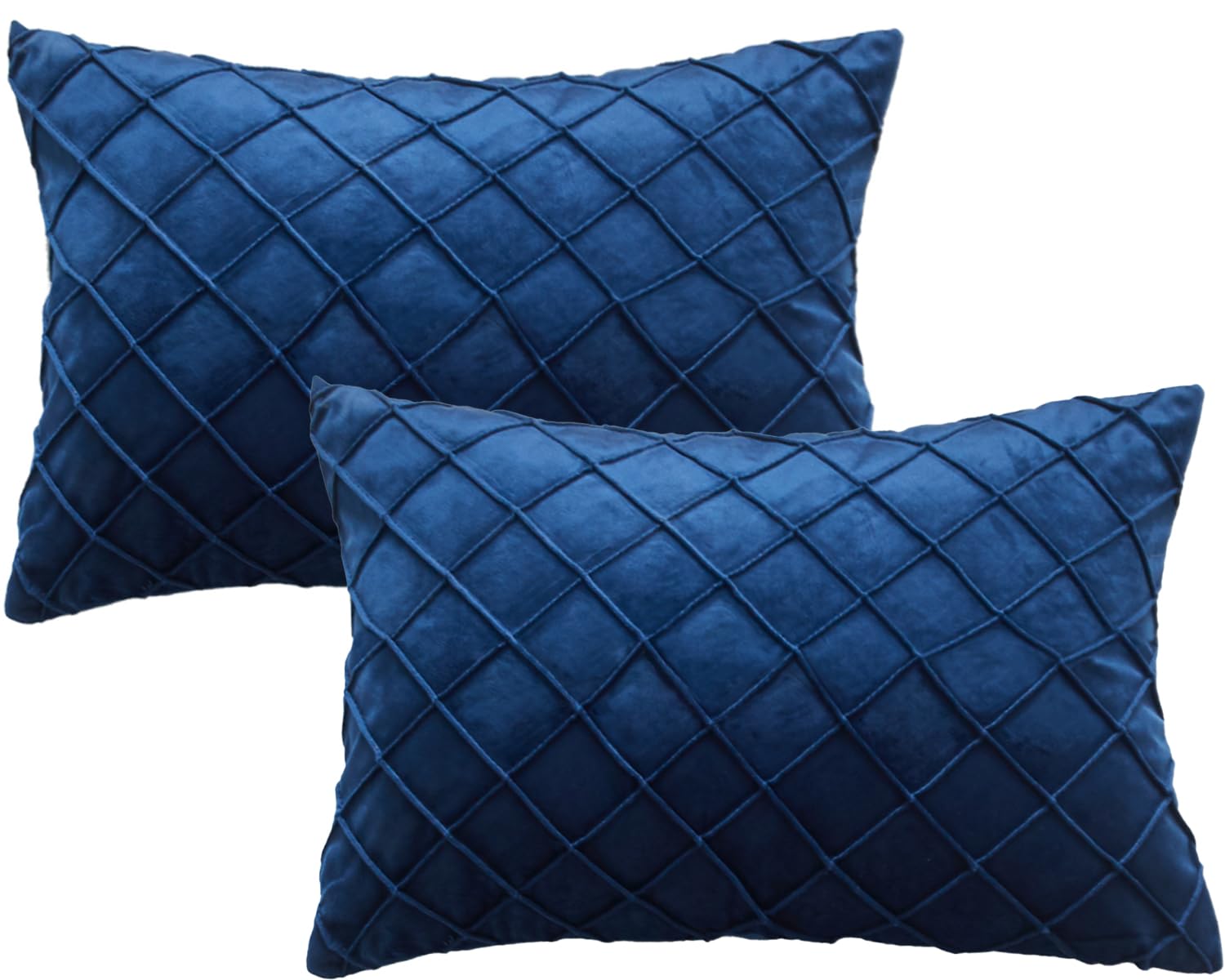 GONOVE Cushion Covers 30X50cm Soft Velvet Decorative Throw Pillow Cases Pack of 2 Square Pillow Covers Pillowcases with Invisible Zipper for Home Couch Sofa Bed, Navy Blue